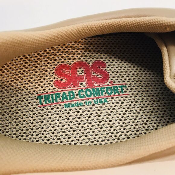 SAS Free Time Taupe Leather Women's 12W Shoes Comfy Lace Up Walking Sneakers - Picture 9 of 13